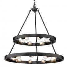  1019-69 BLK - Castile 2 Tier - 15 Light Chandelier (Top 6, Bottom 9)